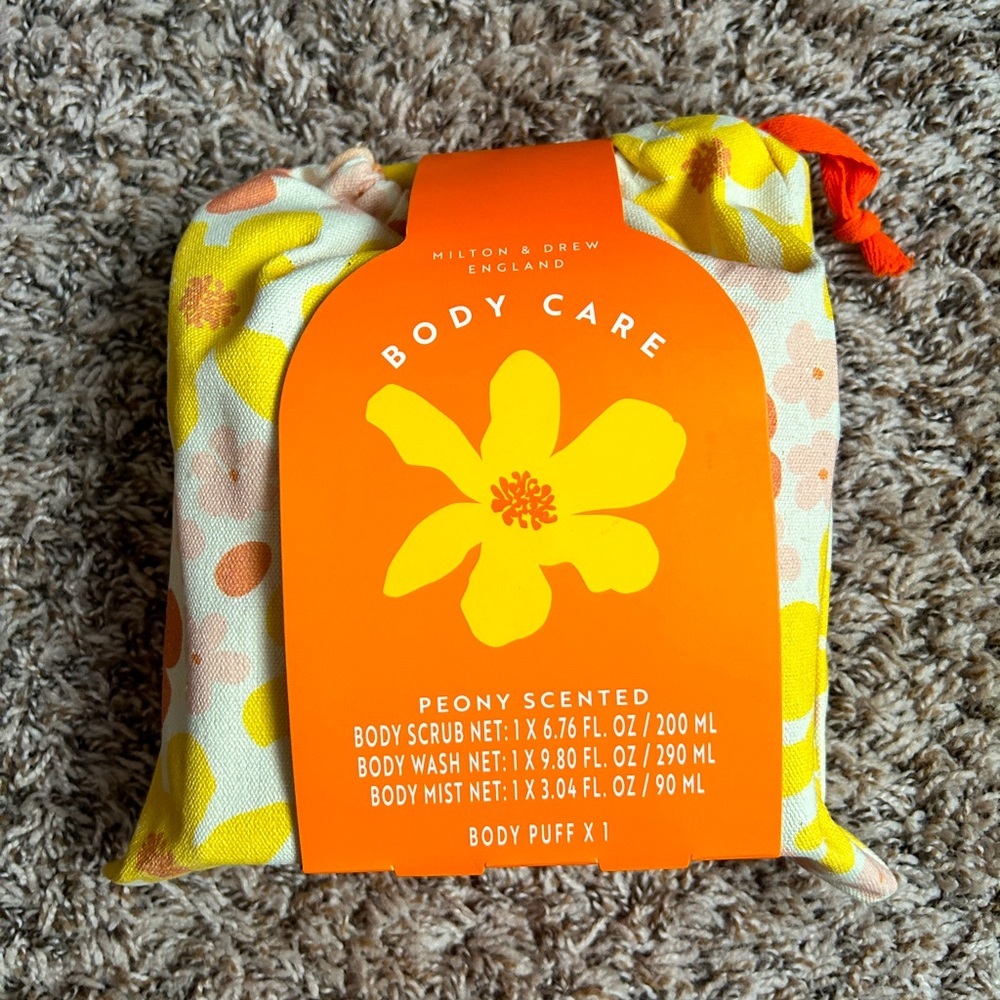 Milton & Drew Peony Scented Body Care Gift Set – 5 Piece – New